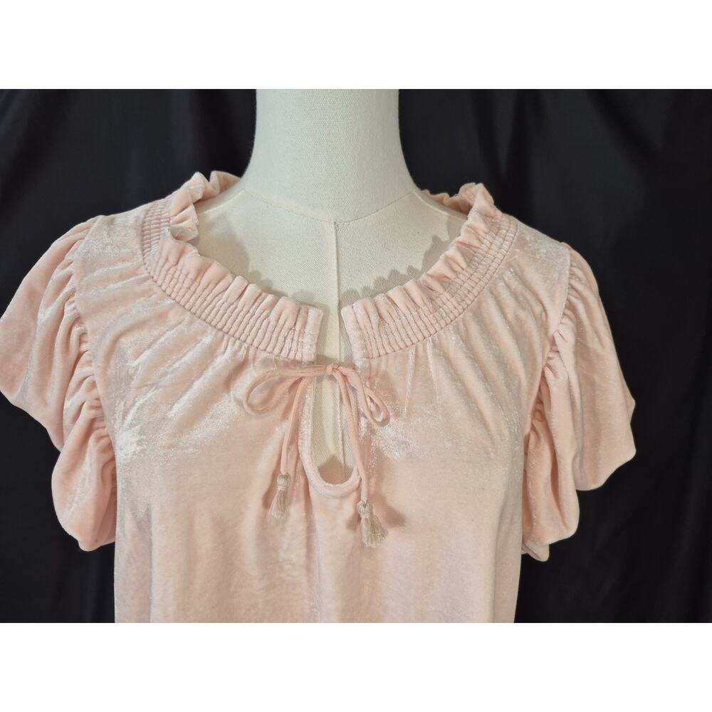 Free People Terese Pink Velvet Flutter Top New W Tag Small Flirty - Picture 4 of 10